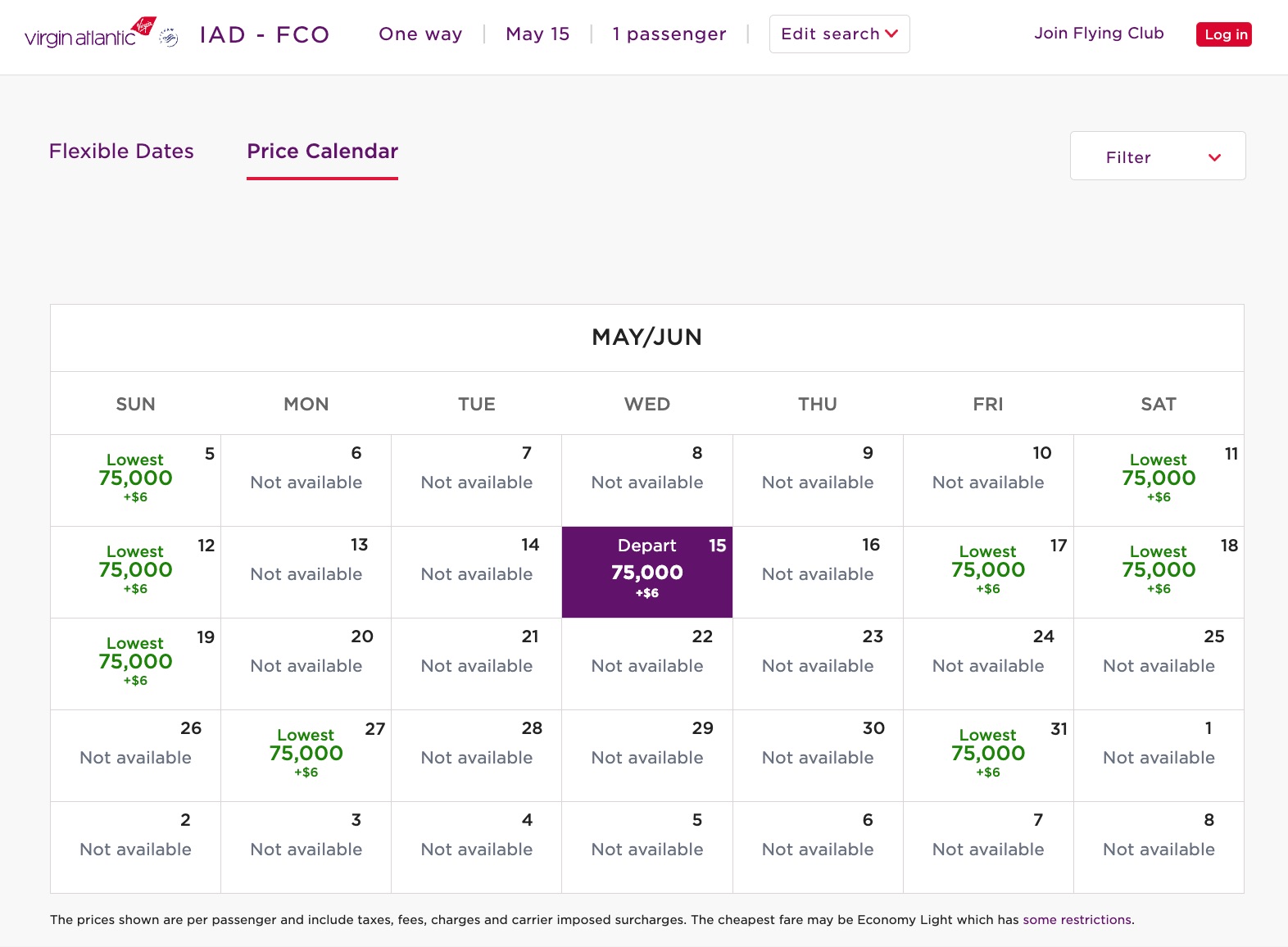 ita airways availability virgin calendar