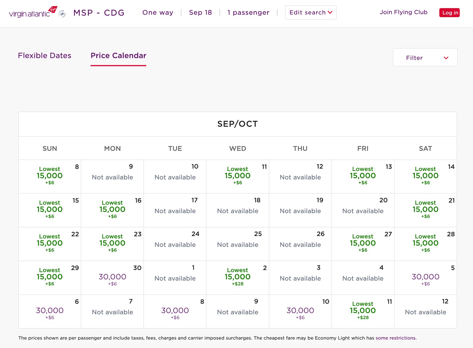 minneapolis to paris availability