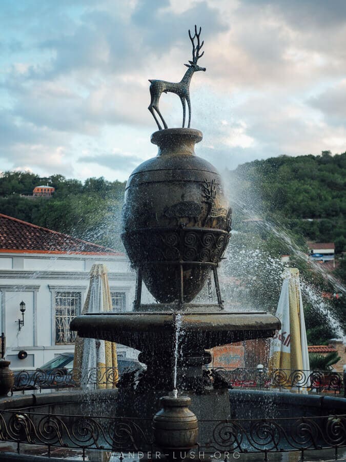 A fountain in Sighnaghi.