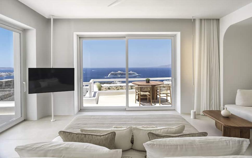 Living room view of Lovia Mykonos