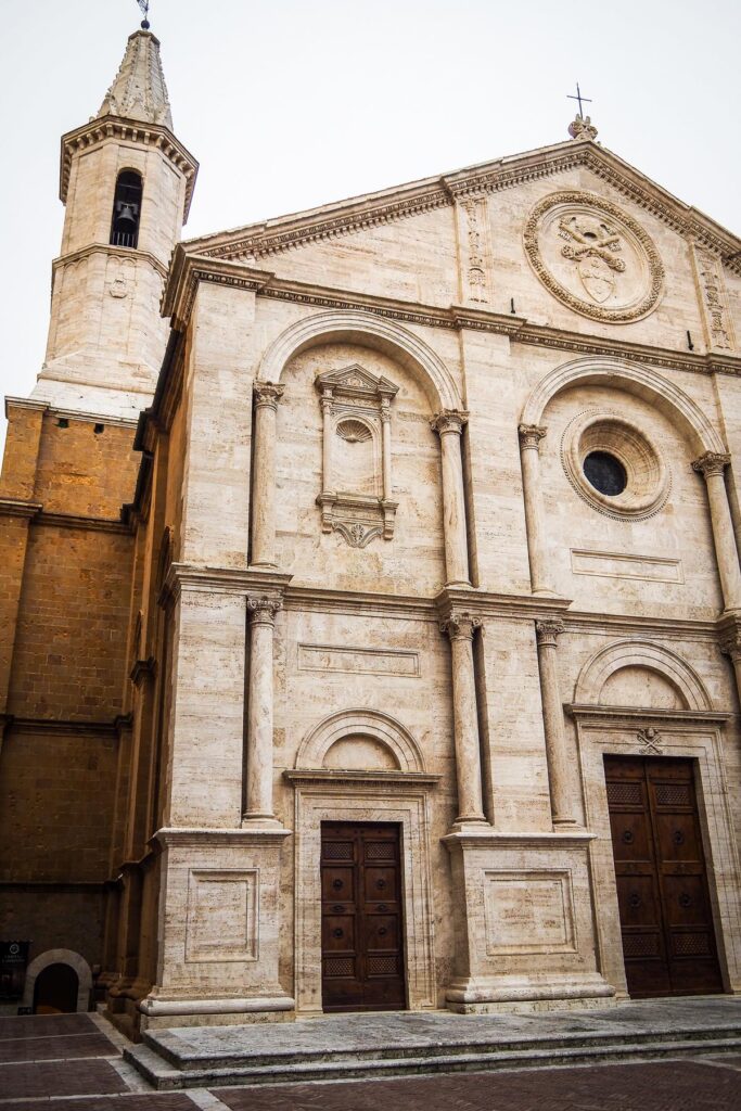 Pienza Cathedral, Duomo di Santa Maria Assunta - Renaissance architecture masterpiece in Tuscany.