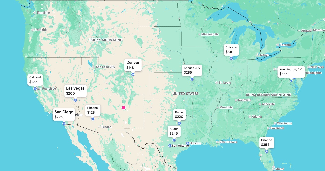 ABQ Google Flights Explore