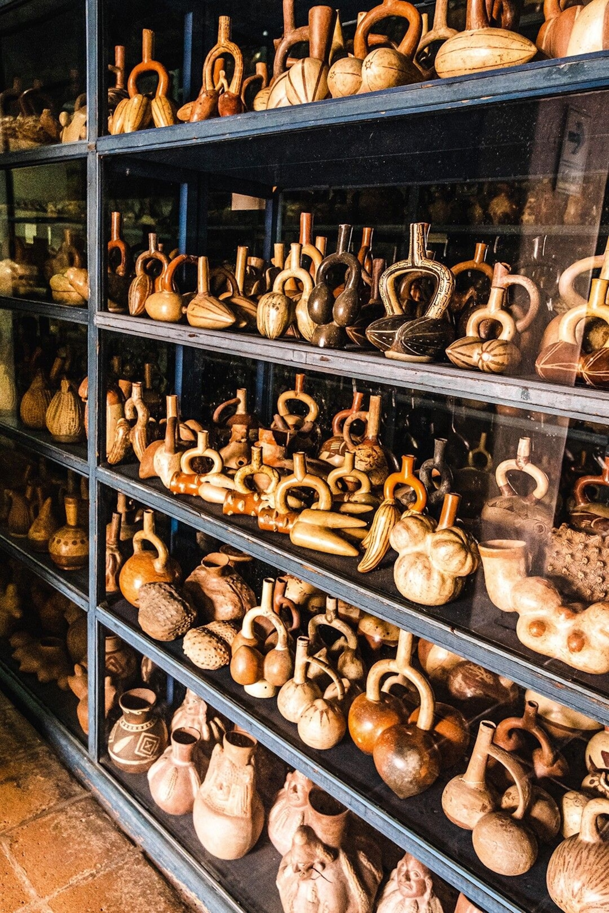 Some of the 30,000 pottery artefacts on display at Museo Larco.