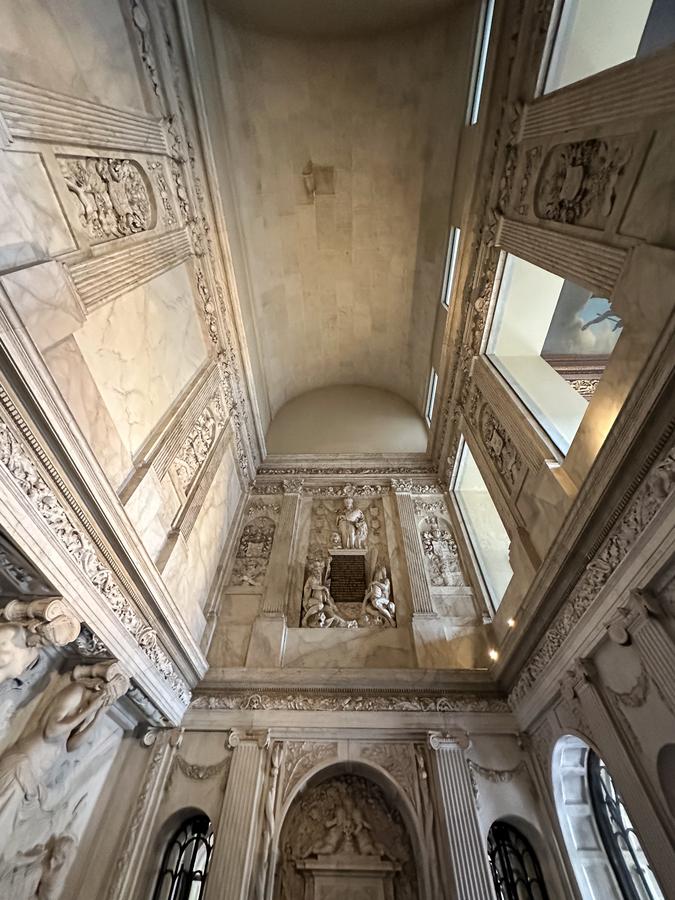 Inside the Tribunal at the Royal Palace Amsterdam showcasing intricate architectural details