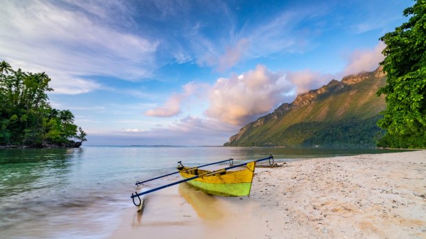 A beautiful beach in tranquil Ambon.