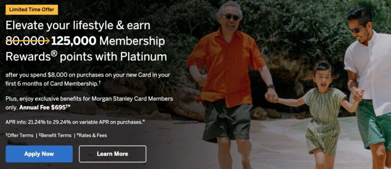 Back Again! Earn 125K Amex Points with the Morgan Stanley Platinum Card