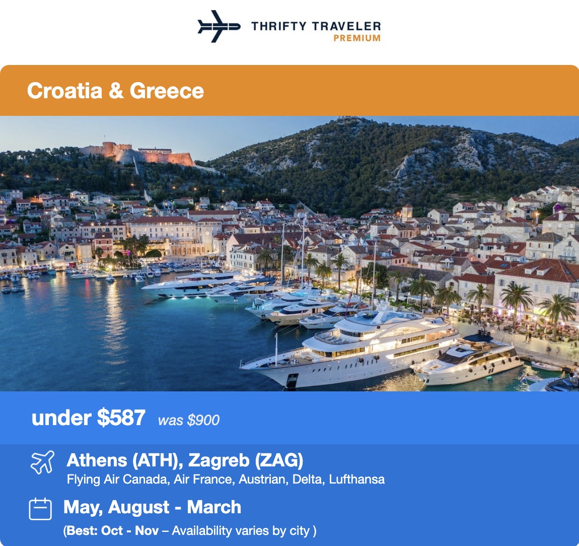 Croatia flight deal