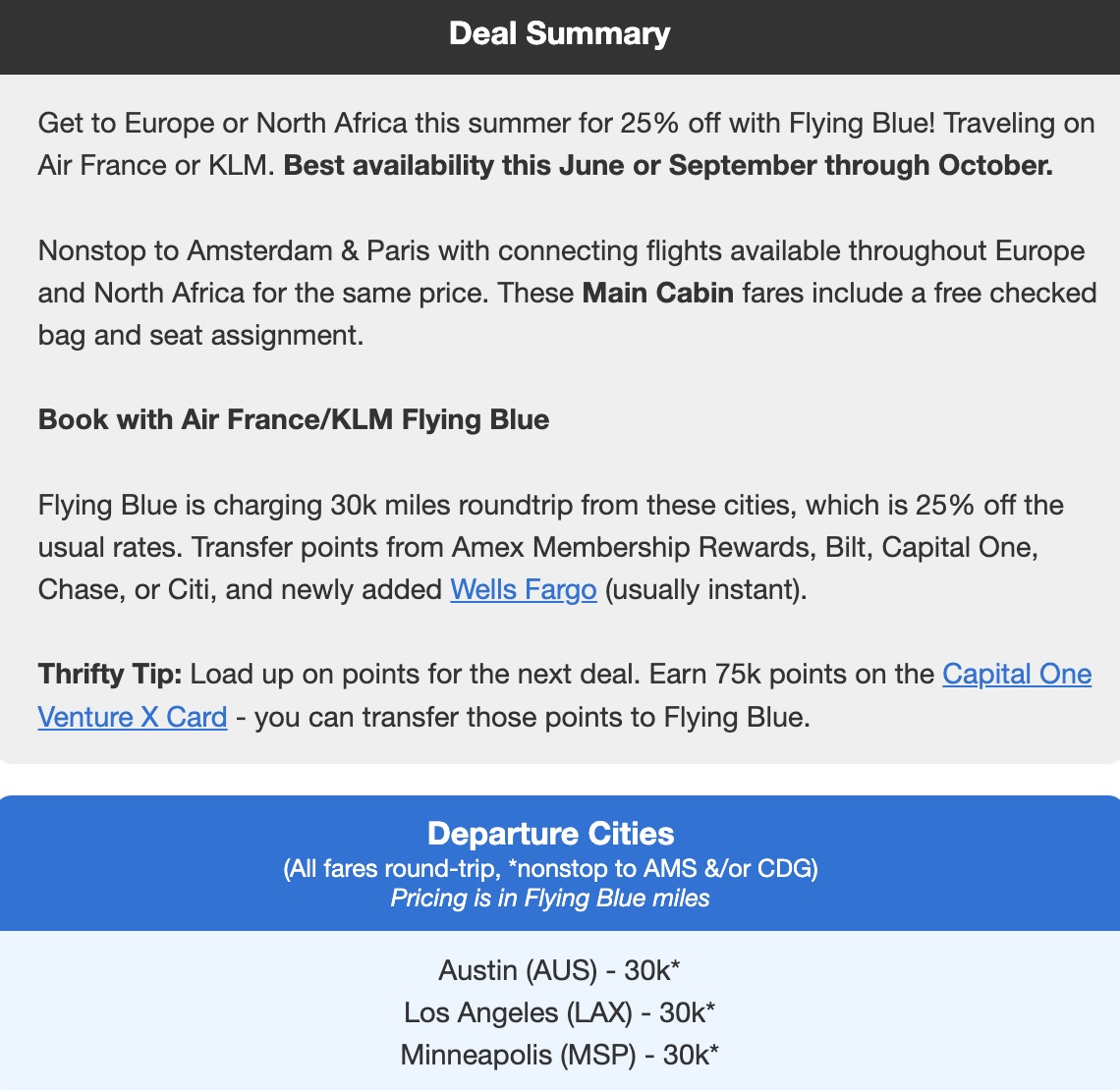 AF KLM economy