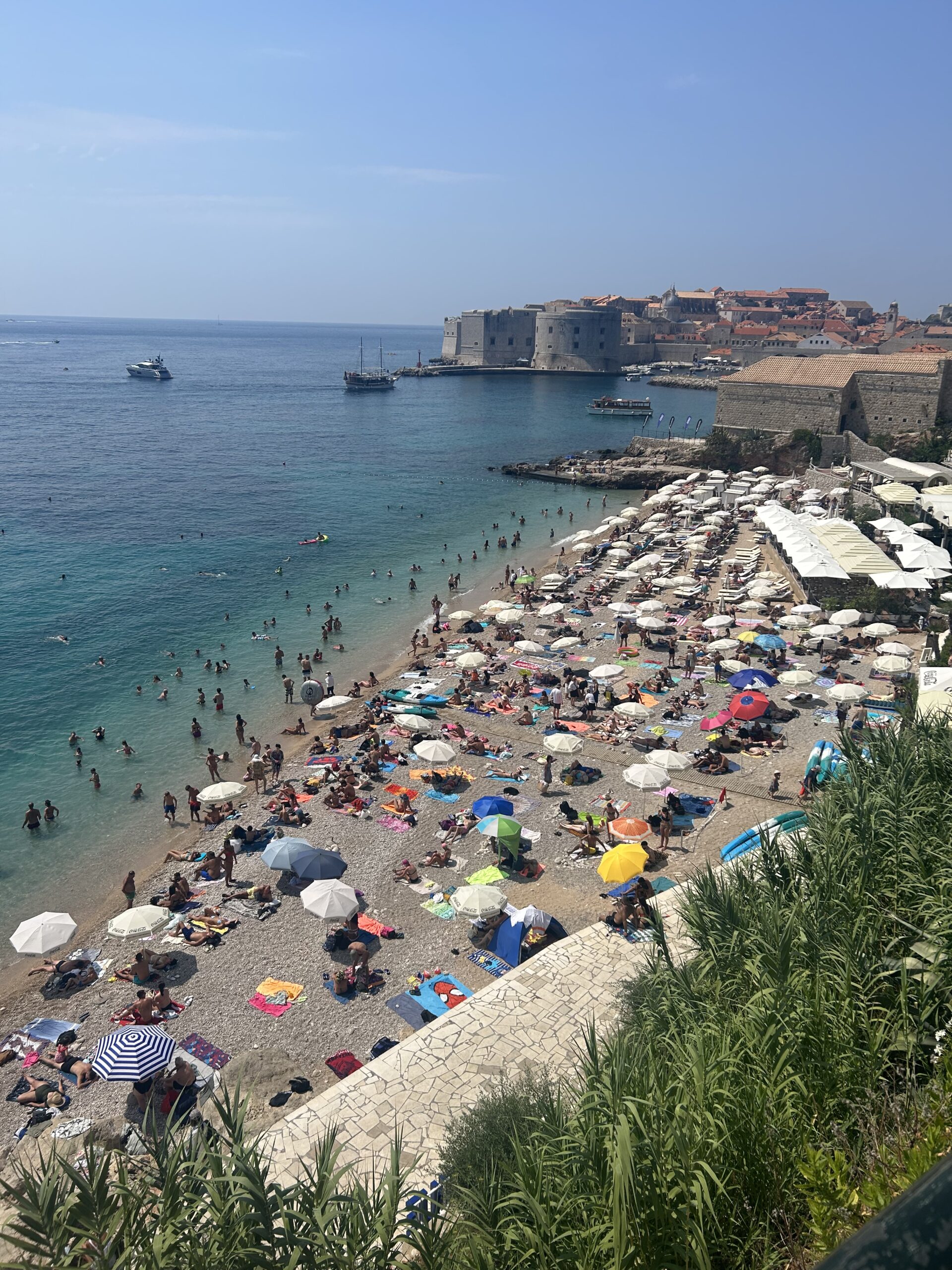 Beach-goers beat the heat in Dubrovnik