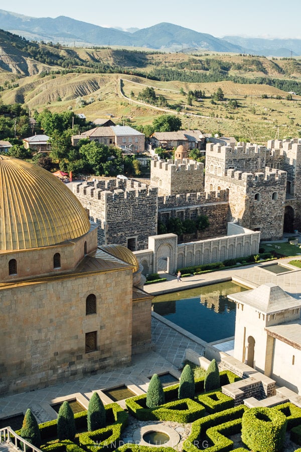 Rabati Castle, a restored fortress with a golden-domed mosque in southern Georgia.