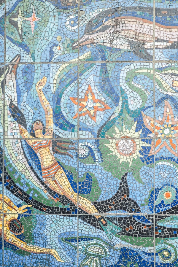 A dolphin mosaic in Batumi, Georgia.