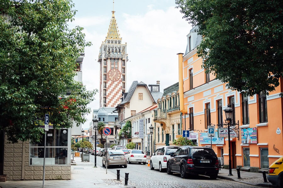 Old Town Batumi, with heritage buildings and modern architecture.
