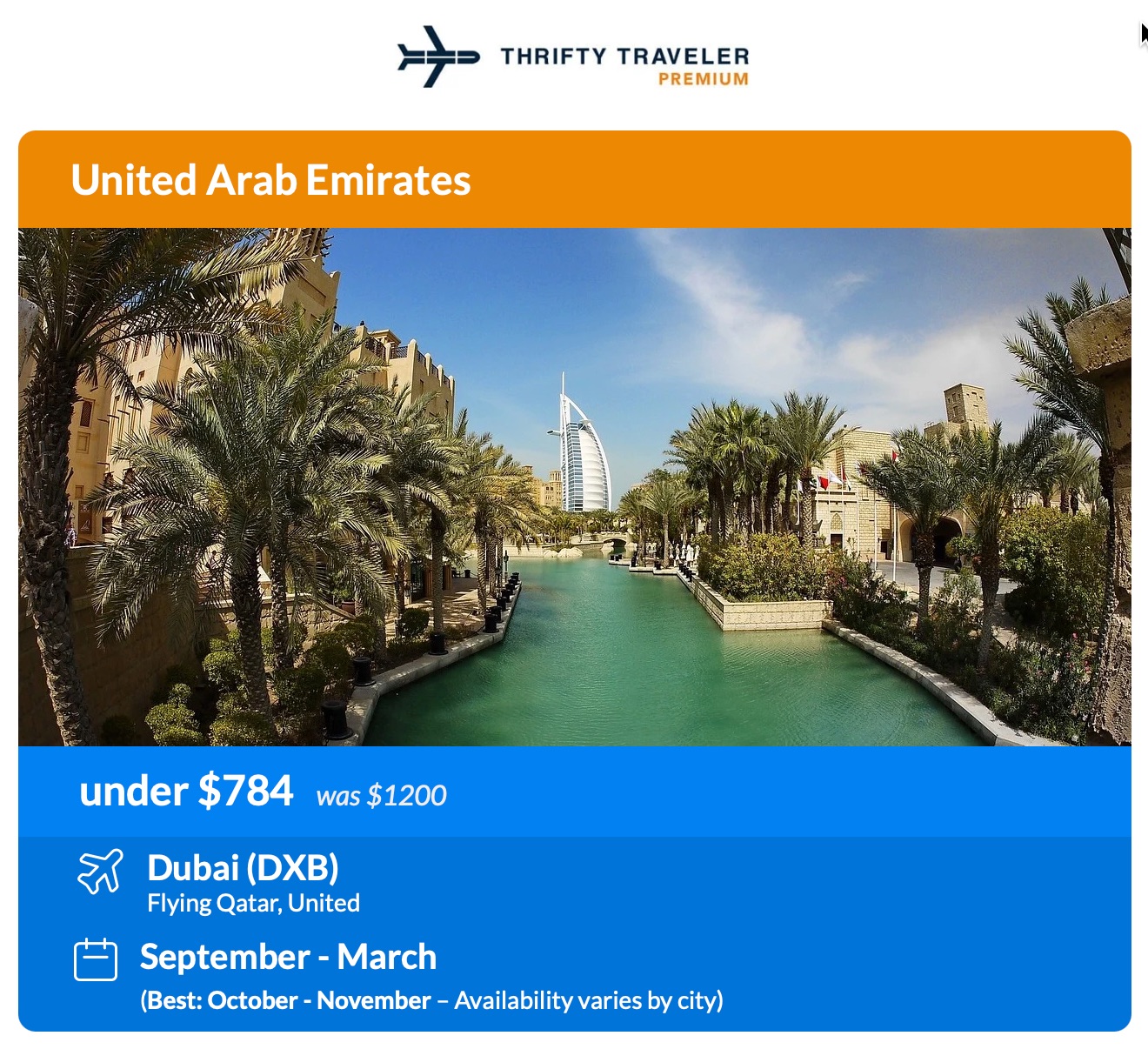 TT Premium Deal Dubai (DXB)