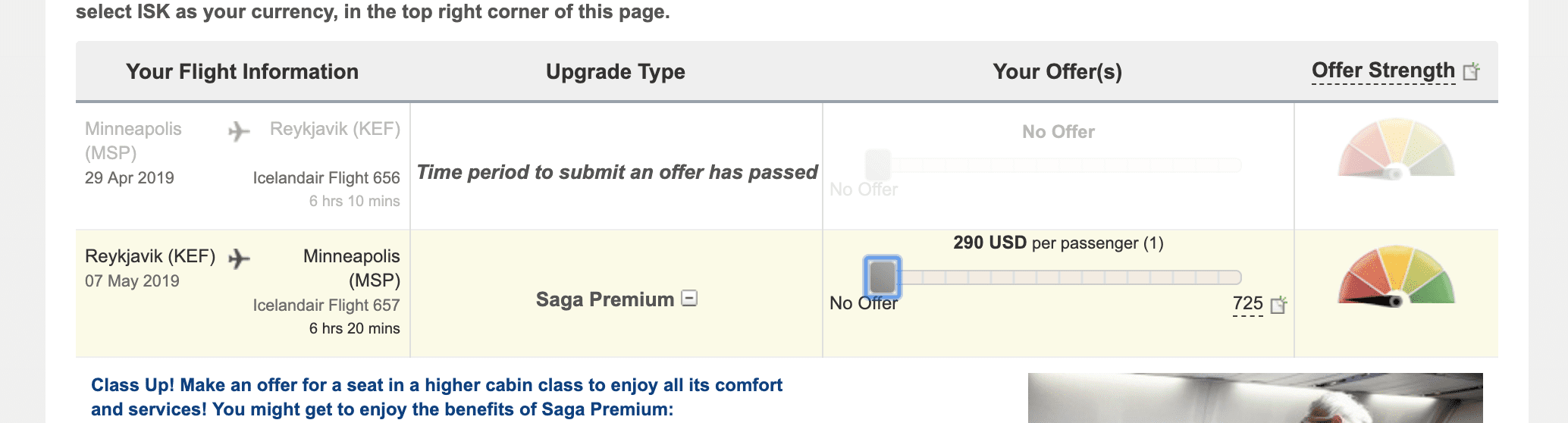 icelandair upgrade offer