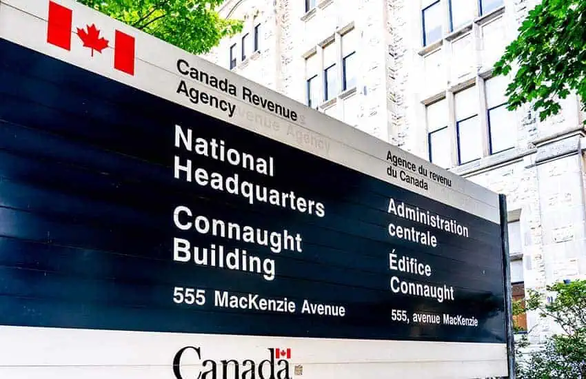 Sign for Canada Revenue Agency