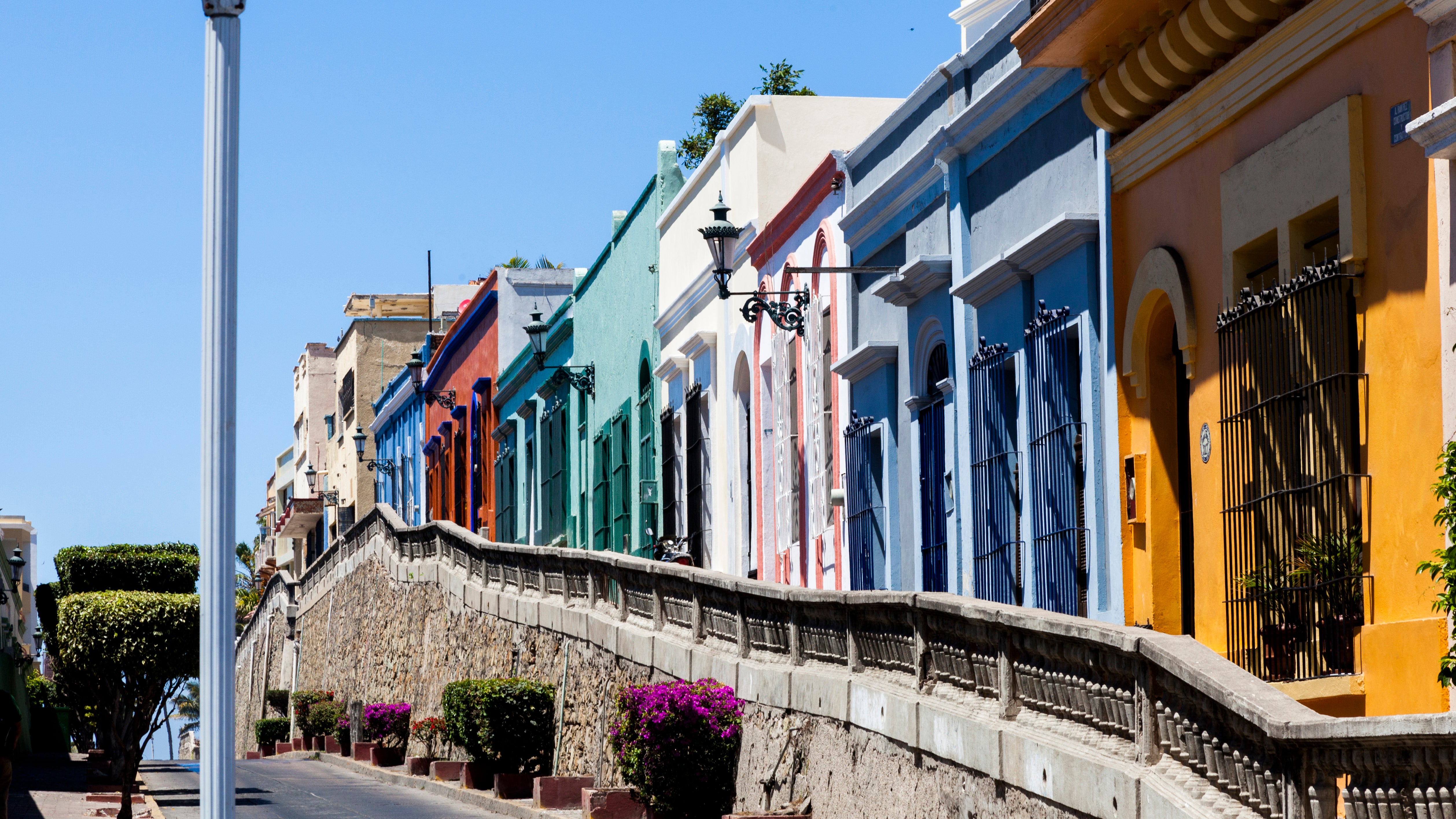 Mazatlan is a popular tourist destination on Mexico’s tropical Pacific Coast. The city has a historic centre of colonial tropical architecture surrounded by the typical Mexican houses constructed of concrete. Most of the houses are painted in bright colors. (Matt Mawson via Getty Images)