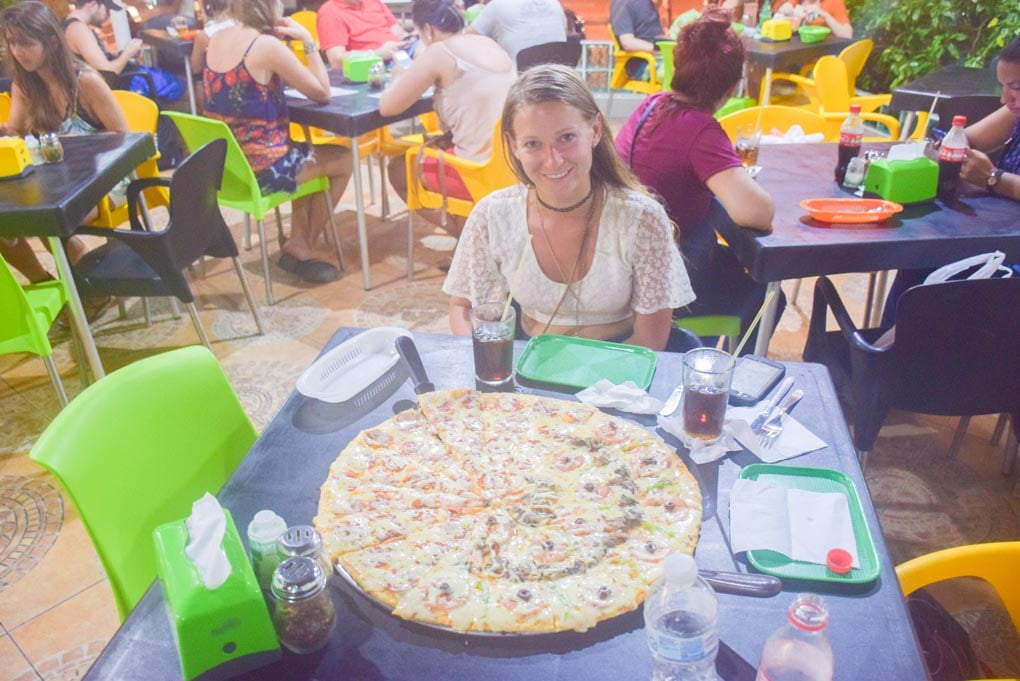 a giant pizza