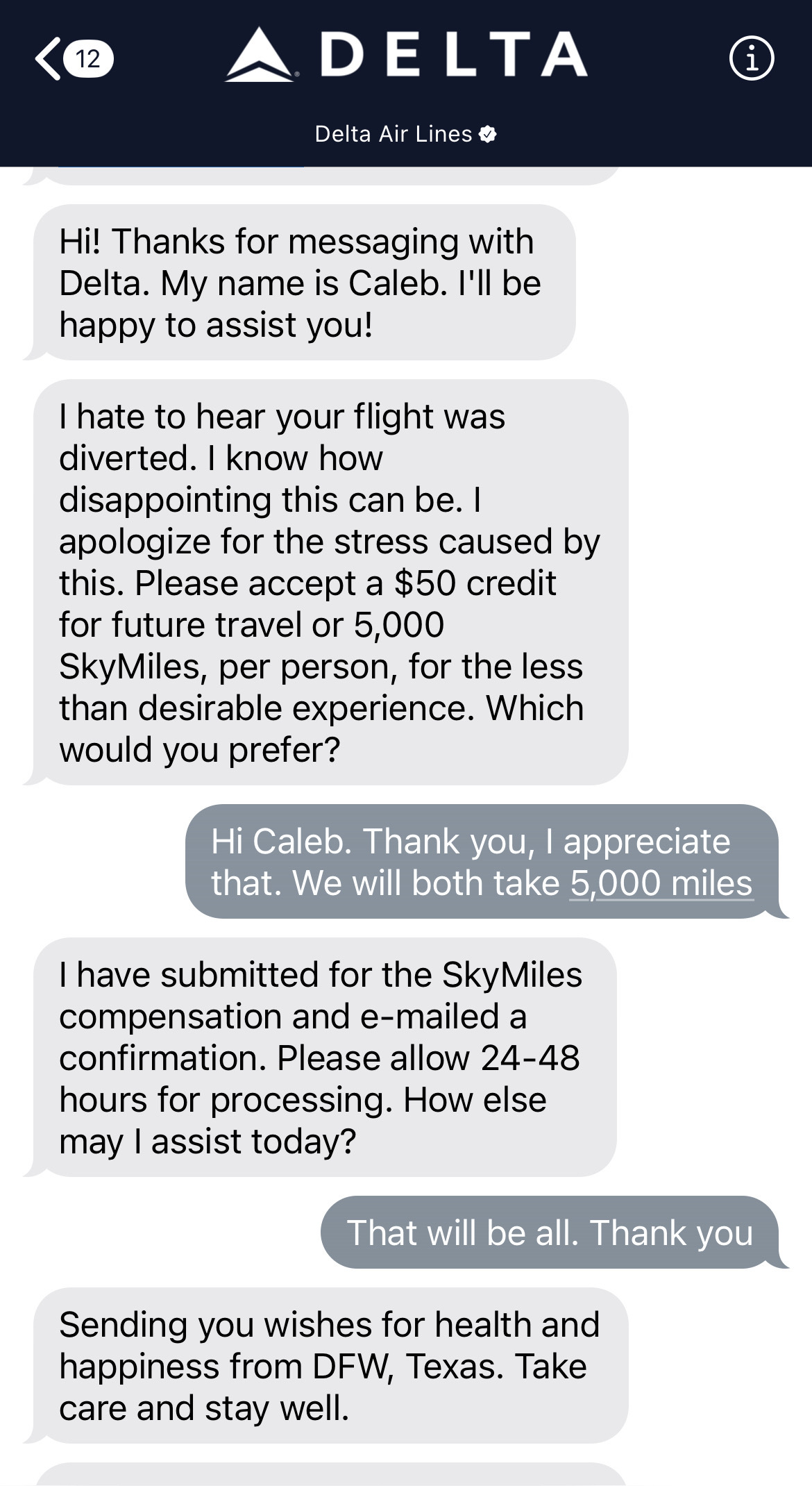 delta skymiles compensation