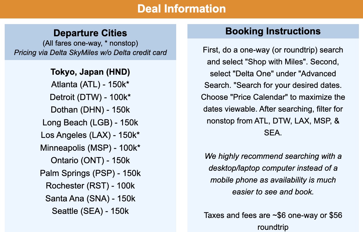 Tokyo flight deals