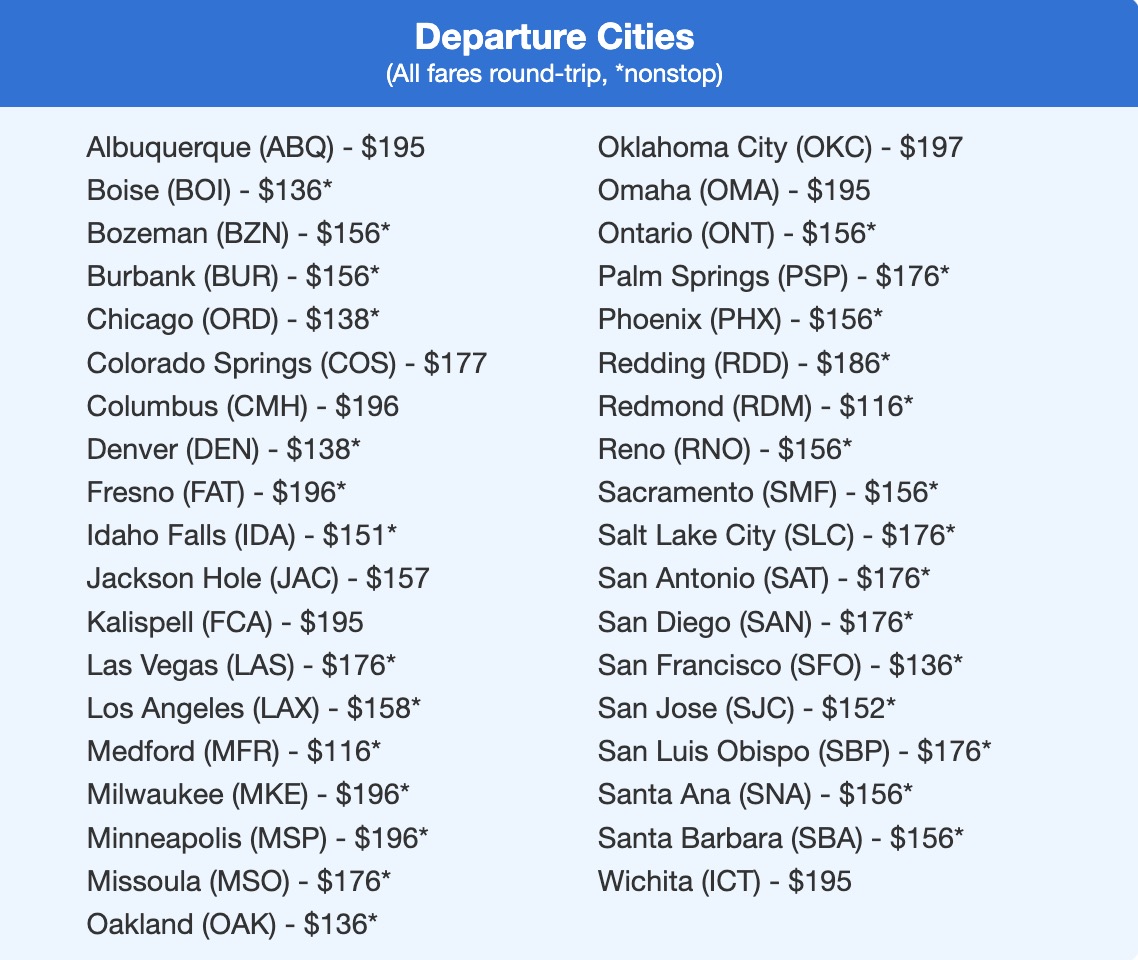 Seattle fares