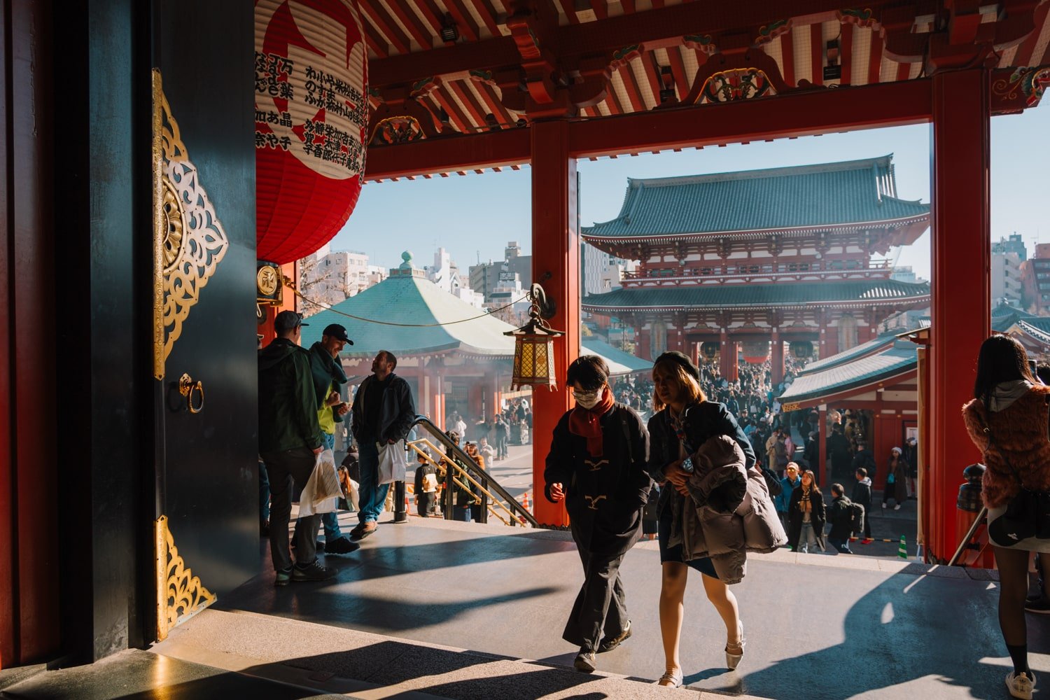 Locals and tourists at the Senso-ji Temple in Asakusa, Tokyo.