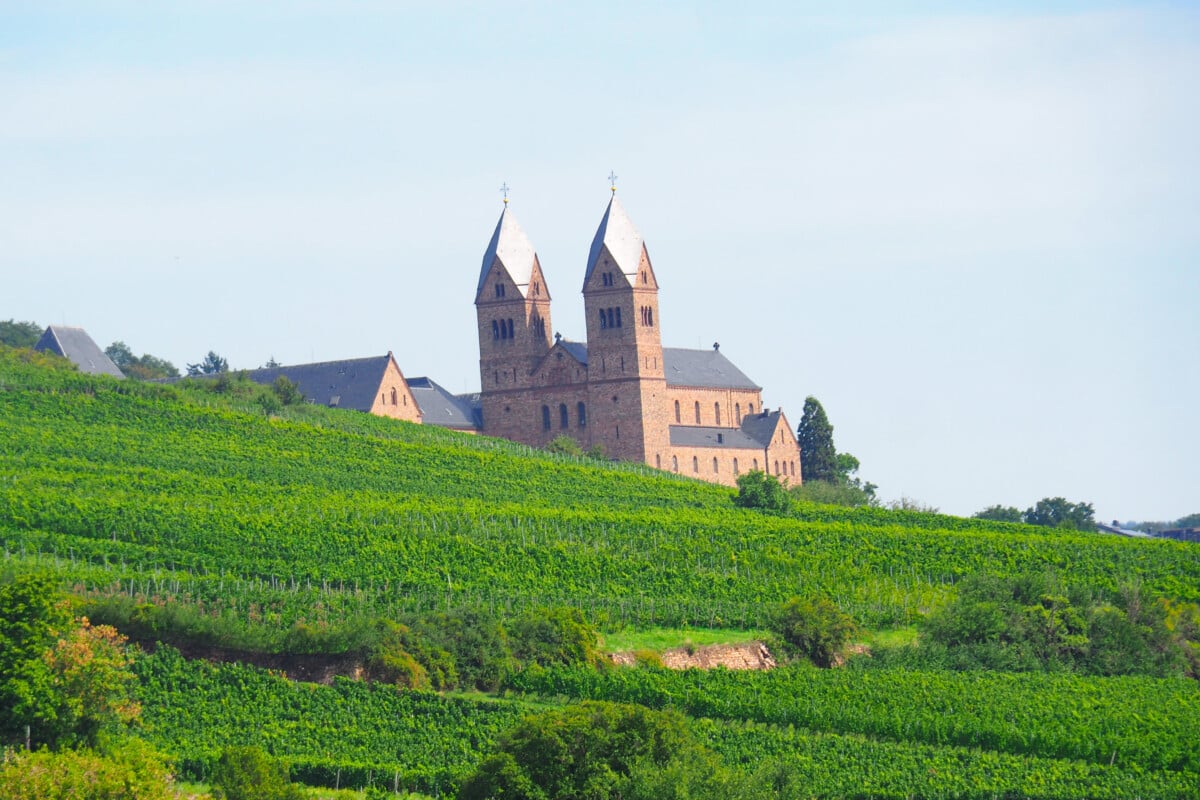 Eibingen Abbey with Wine Vineyards, Germany