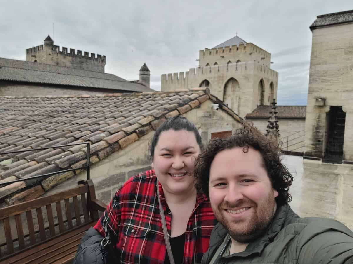 Riana and Colin on the Palais des Papes rooftop