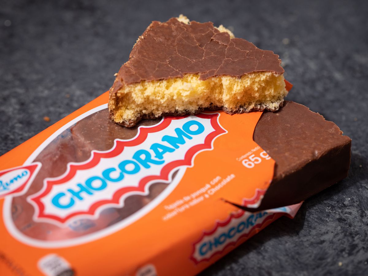 An opened package of Chocoramo. 