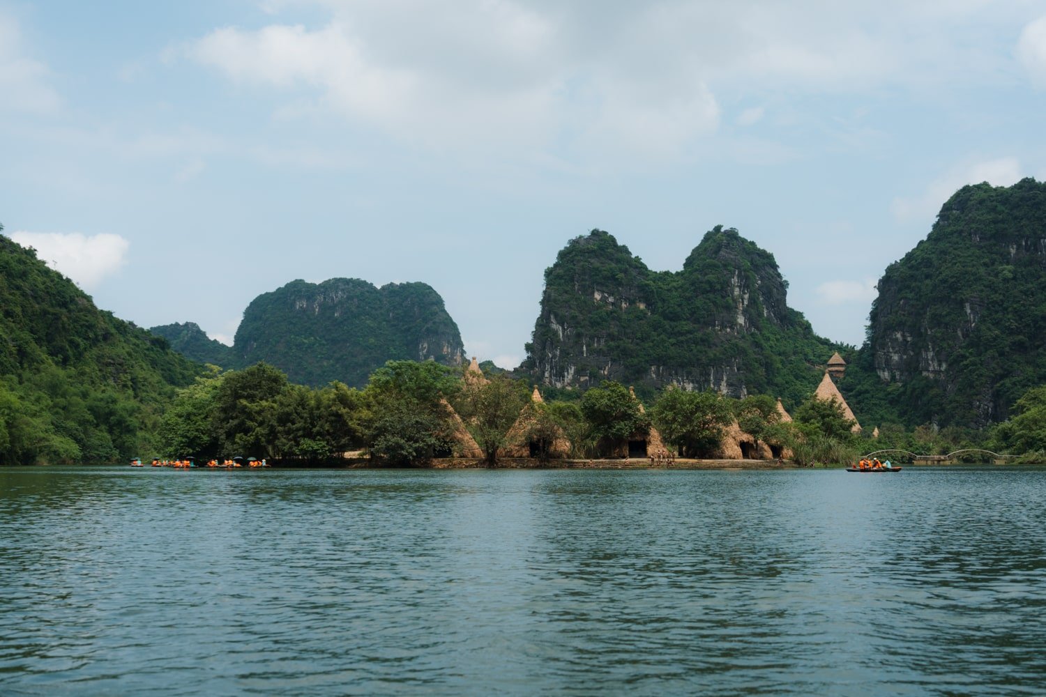 An ancient Vietnamese aboriginal village on an islet for the film set of Kong: Skull Island, in Vietnam.