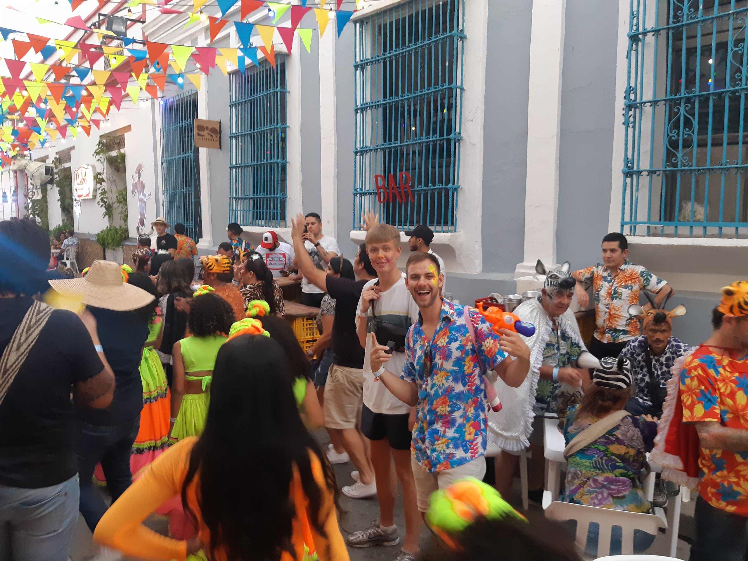 celebrating carnival on the streets of Colombia