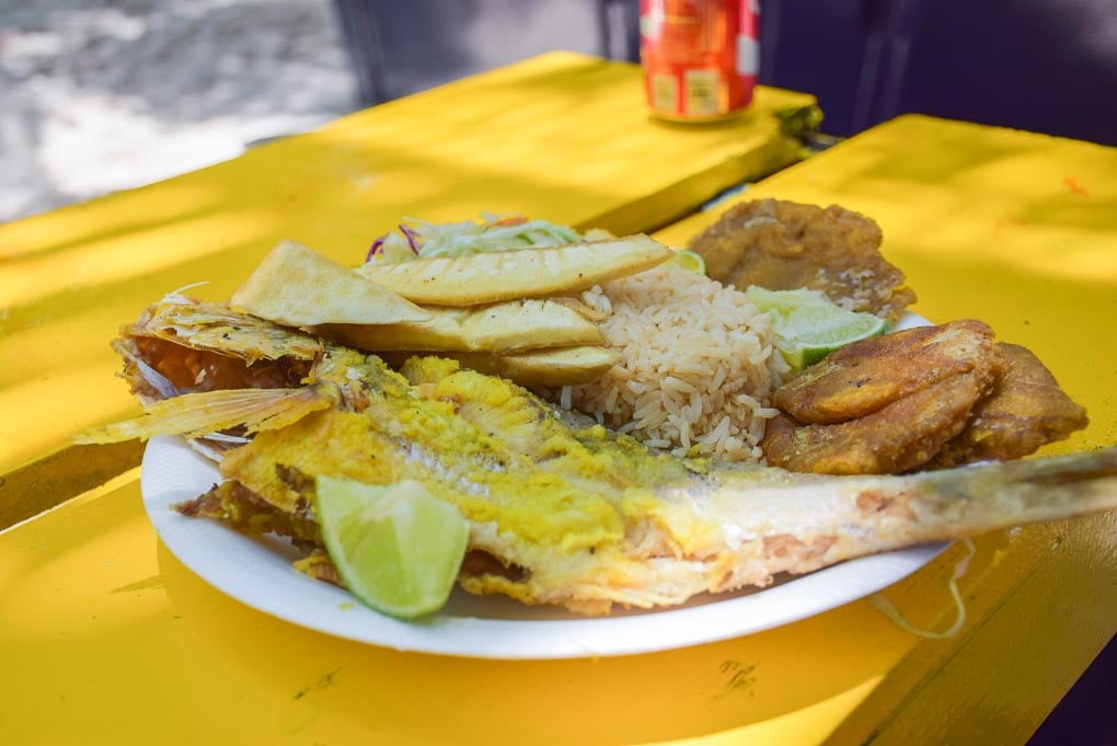 fish seafood plate in san andres