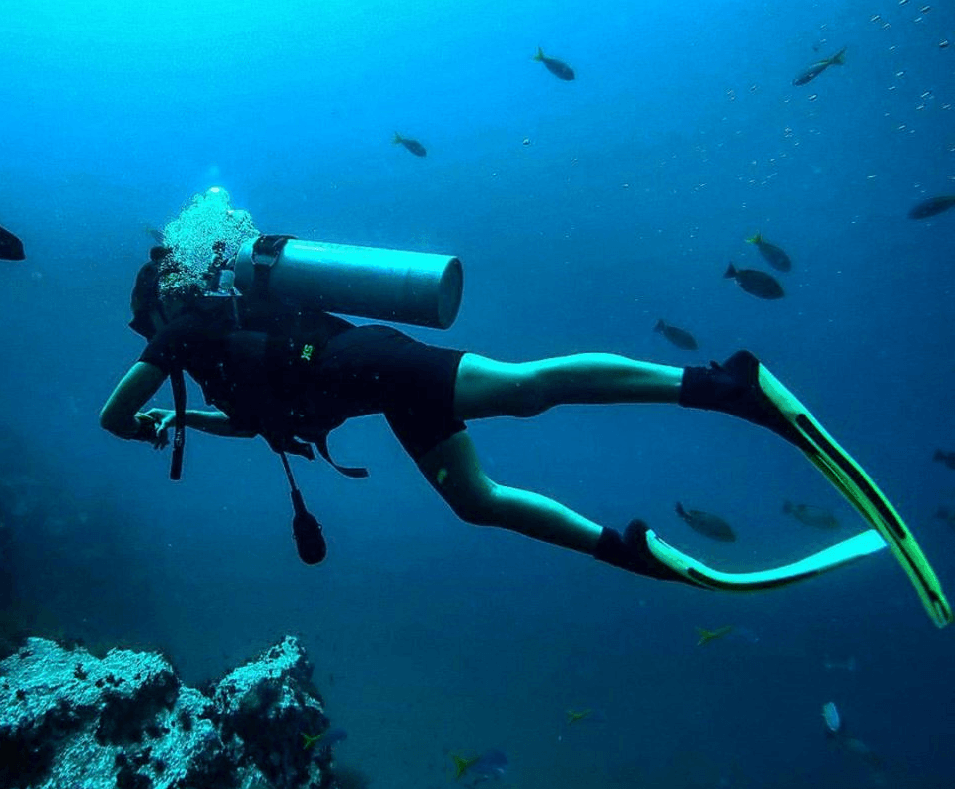 girl scuba diving