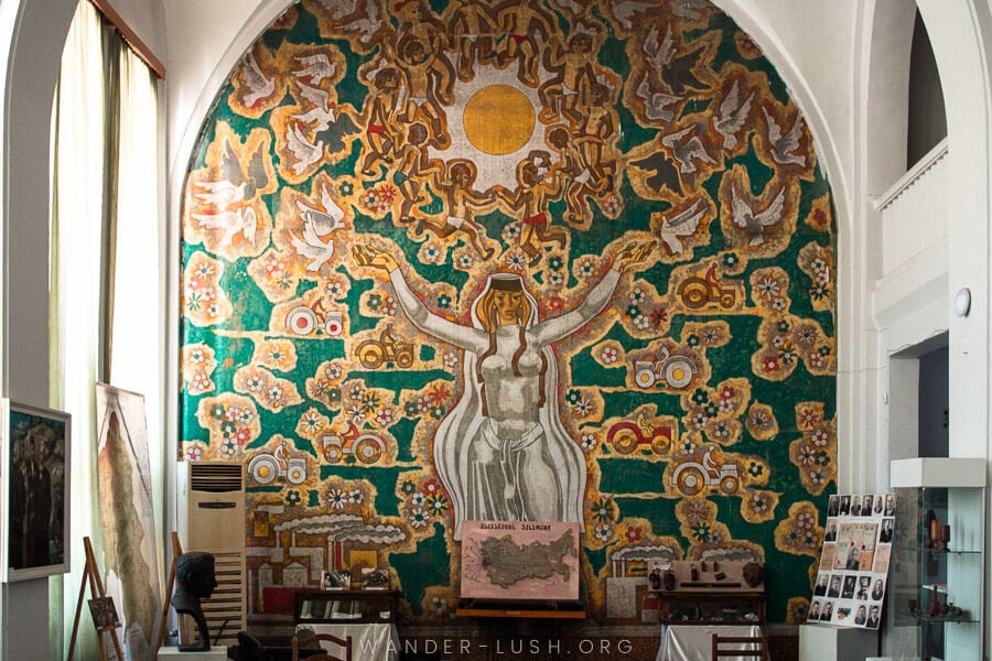 A Soviet-era decoration inside the local museum in Chiatura, Georgia.