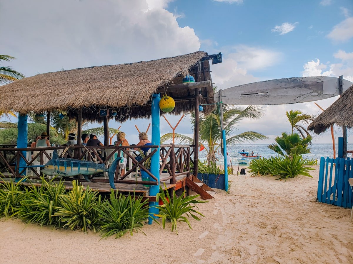 Beach shack in Puerto Morelos, Mexico.