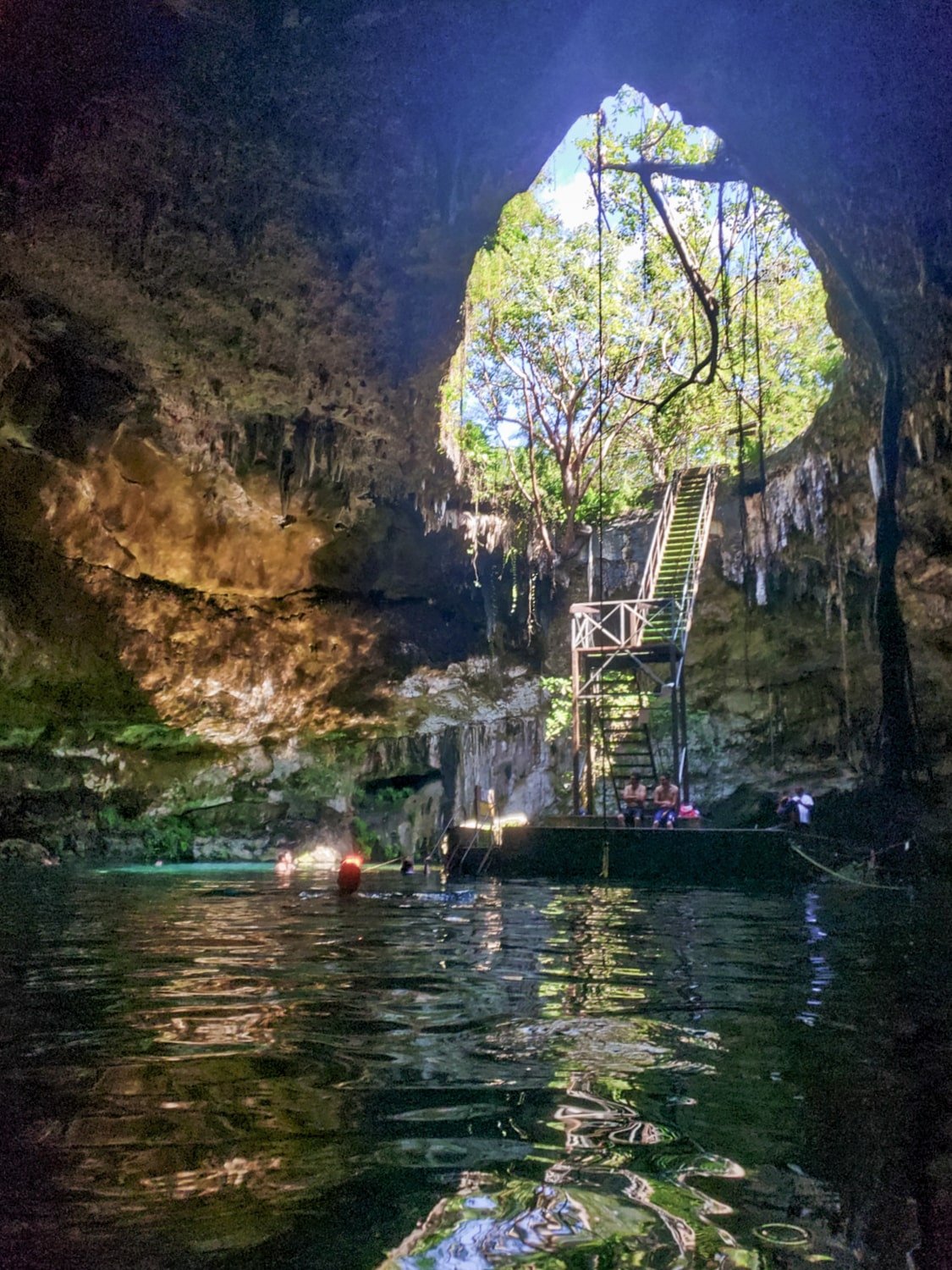 Cenote Yaxbacaltun in Yucatan, Mexico.