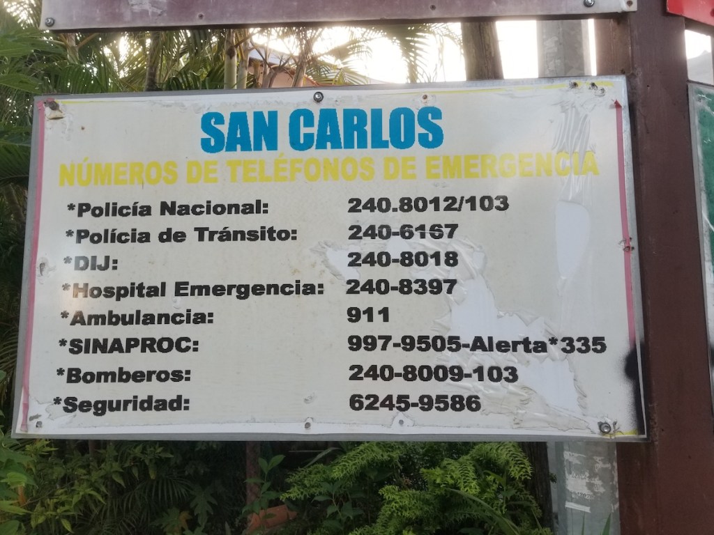 Sinaproc emergency services numbers in Panama