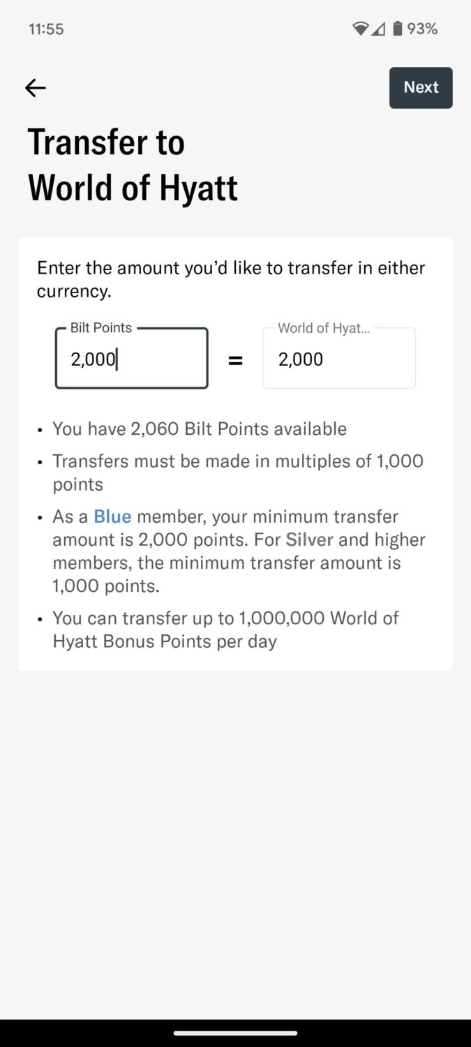 Bilt rewards app transfer to Hyatt