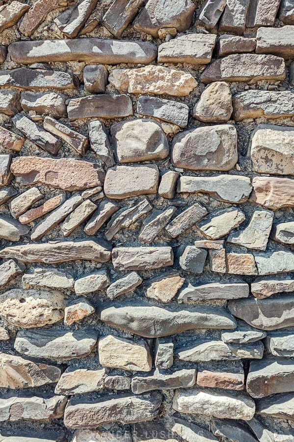 Details of stonework on a house in Khinaliq, Azerbaijan.