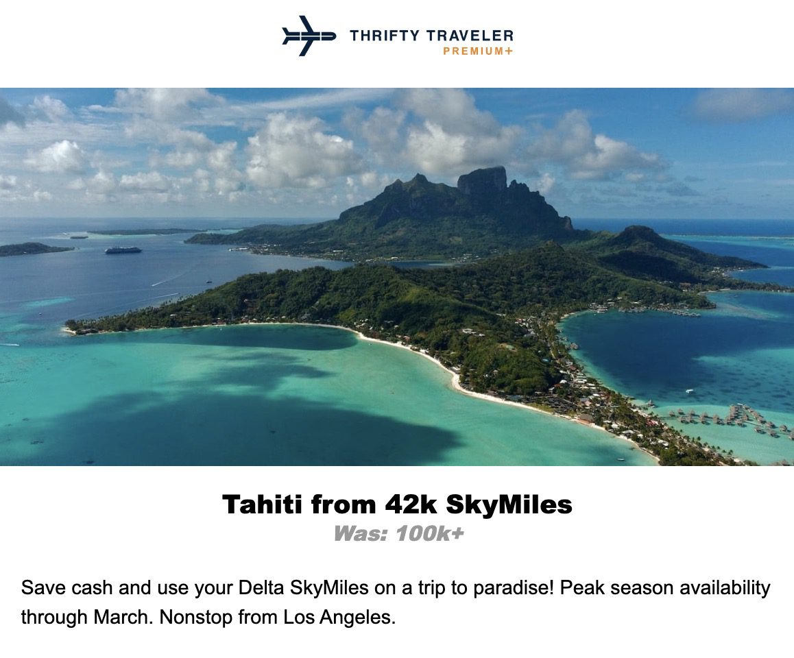 Tahiti SkyMiles flight deal