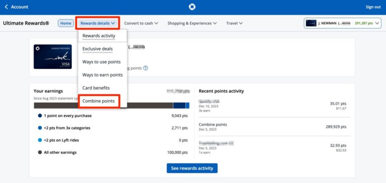 How to Combine & Transfer Points on Chase Credit Cards