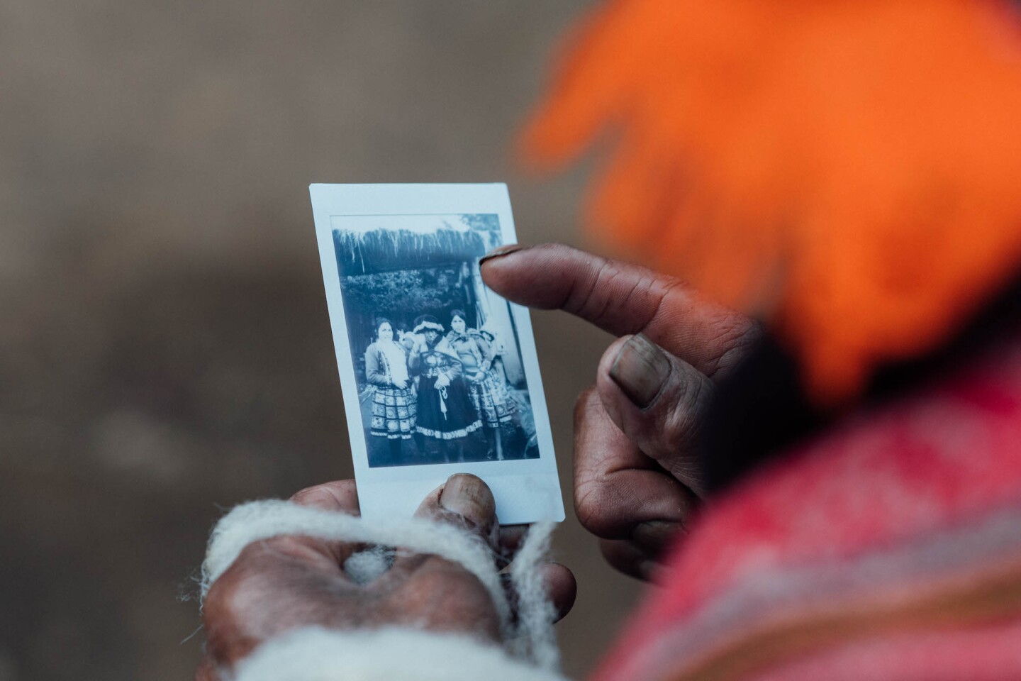 In Peru’s Sacred Valley, Laucht photographed indigenous Amaru women and gave them Polaroid portraits in exchange.