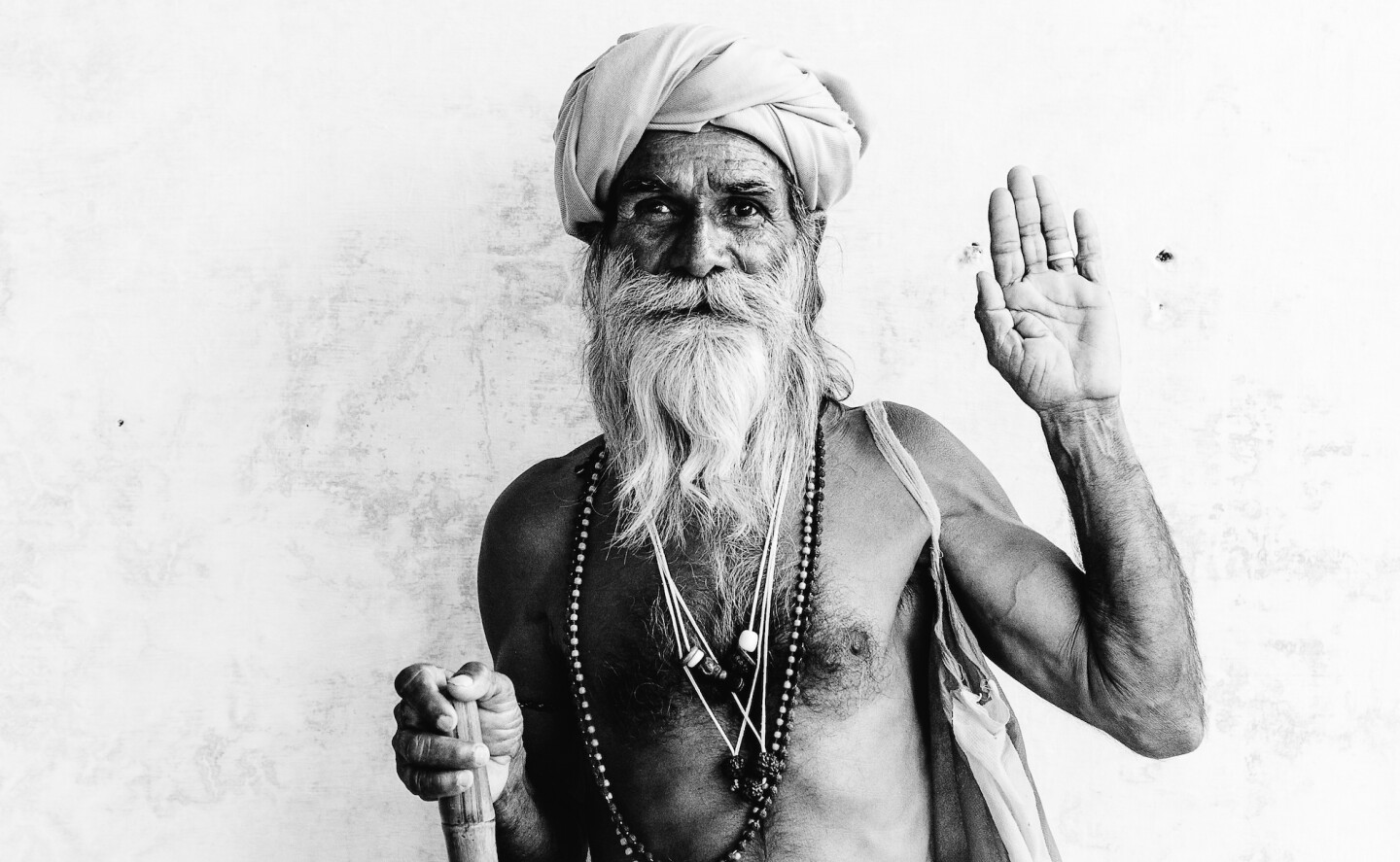 A Rabari tribesman poses for Laucht in the Jawai hills of Rajasthan, India.