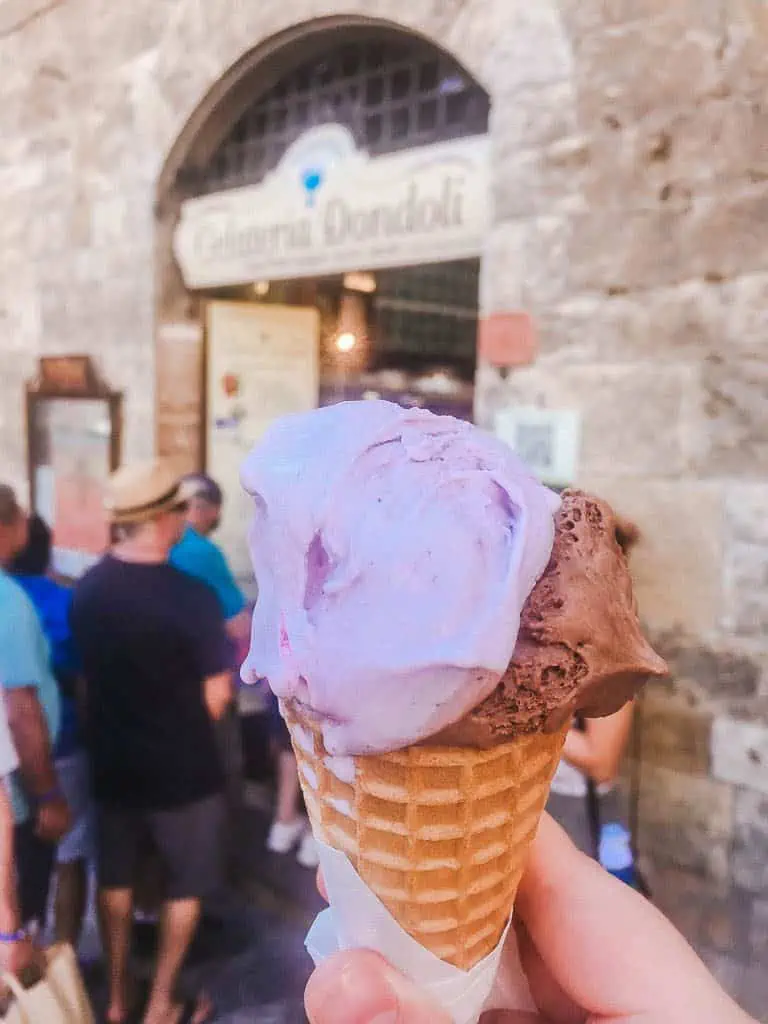 Dondoli gelato from San Gimignano, Tuscany, Italy