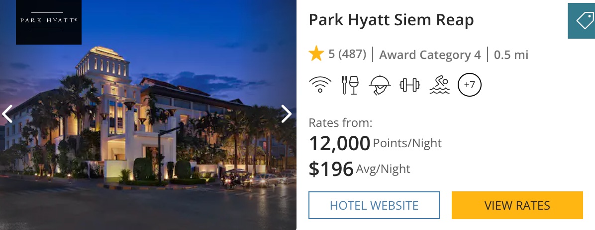 Park Hyatt Siem Reap Award Booking