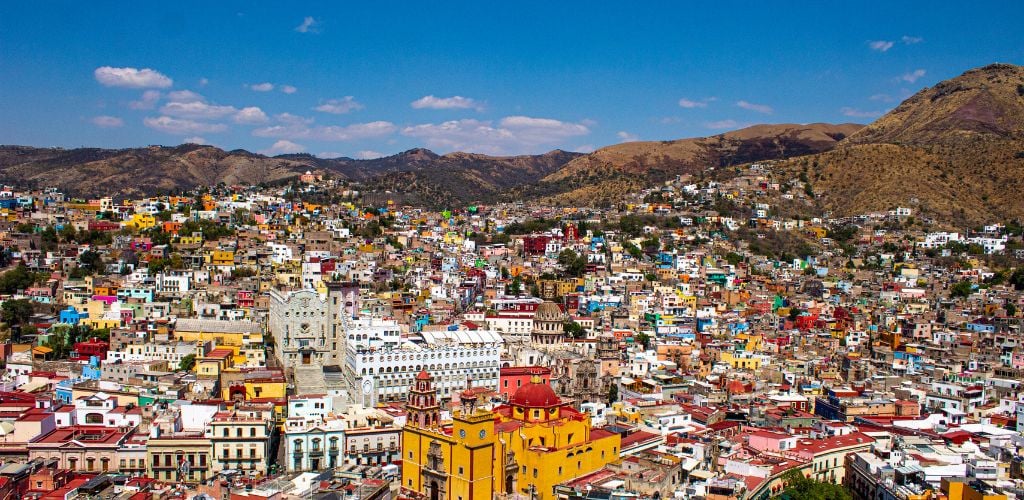 An Aerial Shot of the Guanajuato City in Mexico