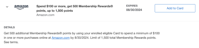 New Amex Offer: Earn up to 1,500 Points on Amazon