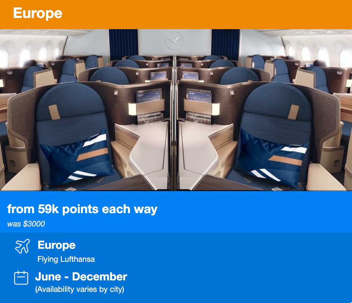 Thrifty Traveler Premium biz class lufthansa