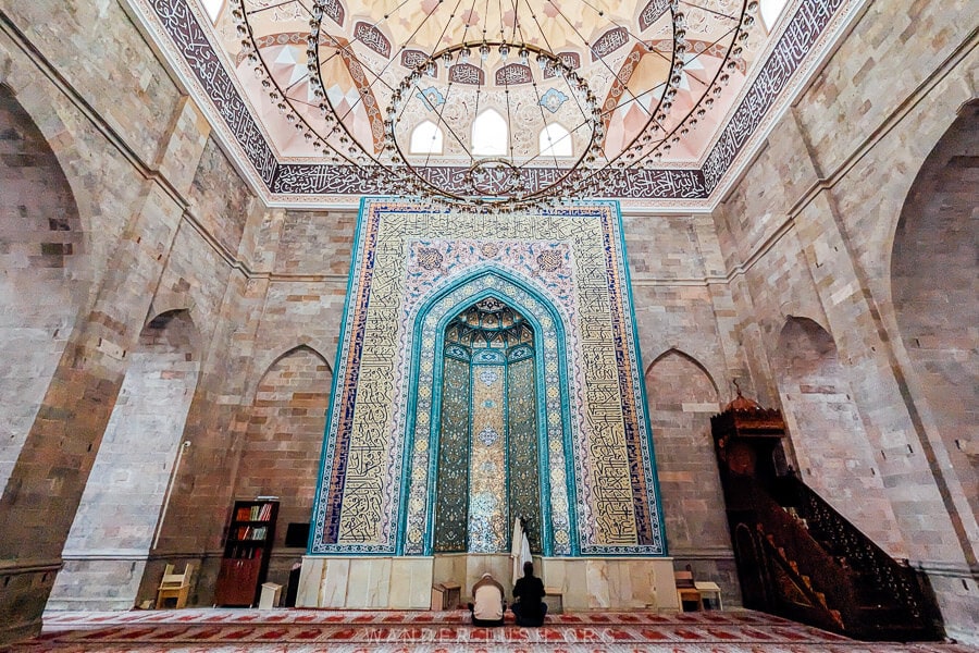 The interior of Shamakhi mosque, the oldest mosque in the Caucasus.