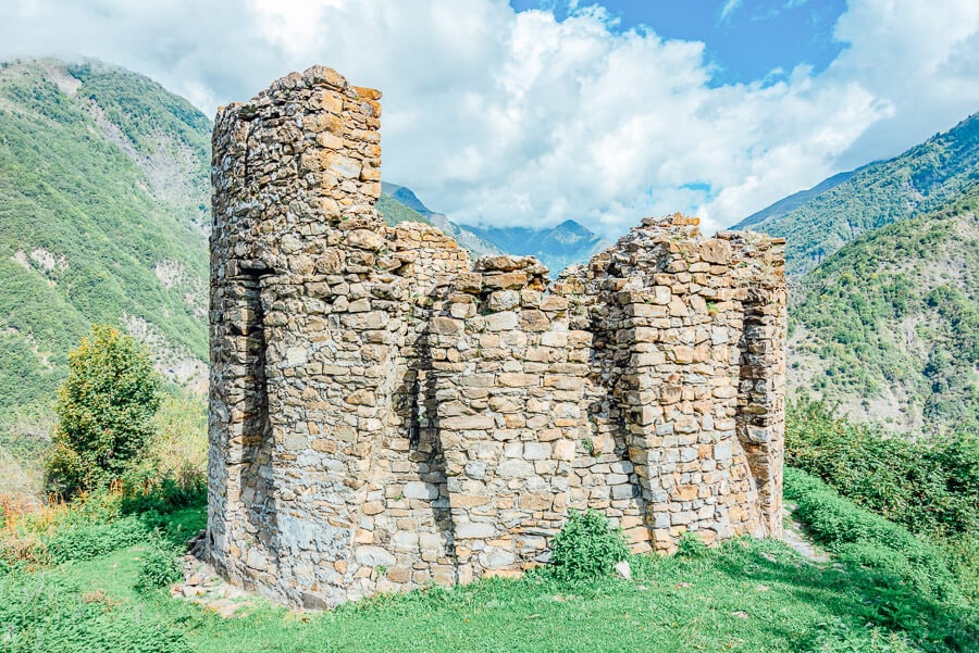 The ruins of a castle in the village of Ilisu, Azerbaijan.