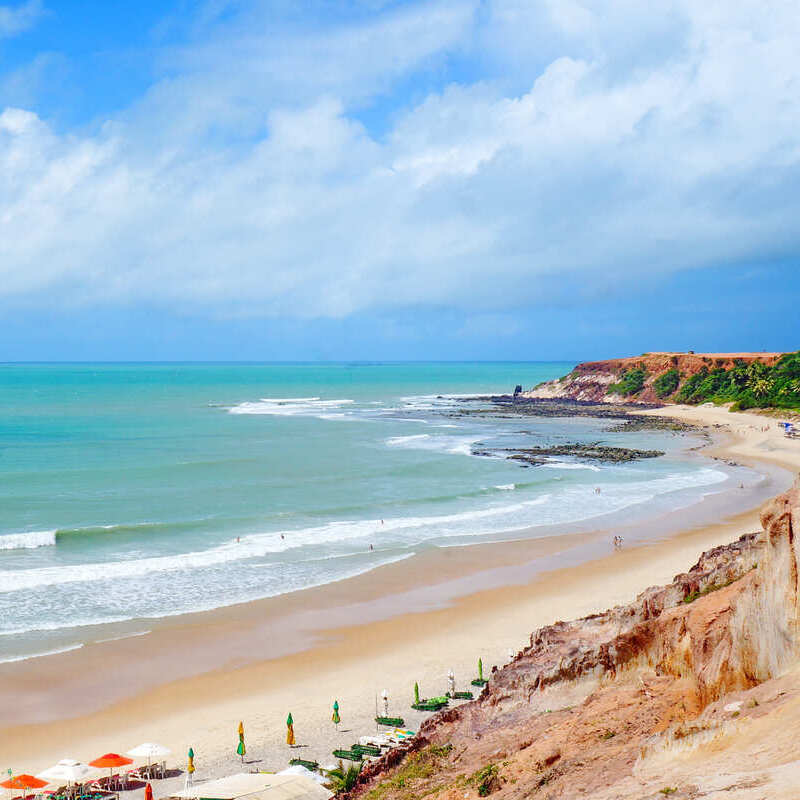 Aerial View Of Tropical Beach In Northeastern Brazil, South America